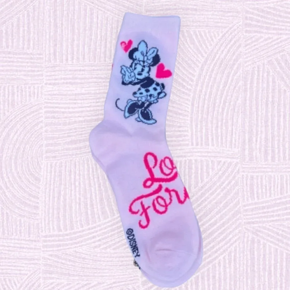 Disney NWOT Minnie Mouse Girl's Socks Love Forever Pink